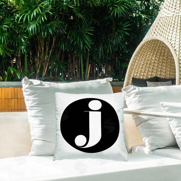 Stupell Industries Stupell Studio | Black Initial J Printed Throw Pillow