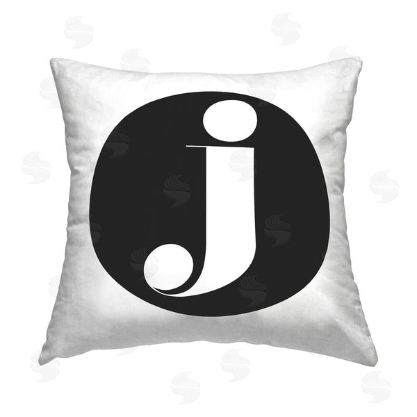stupell industries Stupell Studio | Black Initial J Printed Throw Pillow