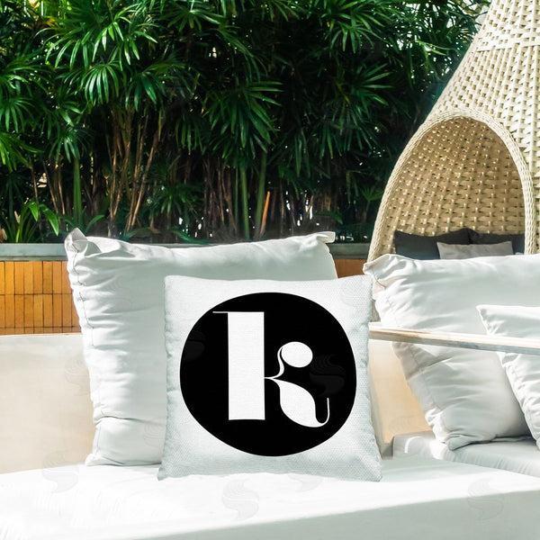 Stupell Industries Stupell Studio | Black Initial K Printed Throw Pillow