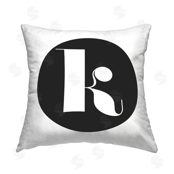 stupell industries Stupell Studio | Black Initial K Printed Throw Pillow