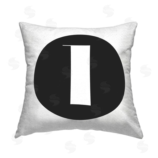 Stupell Industries Stupell Studio | Black Initial L Printed Throw Pillow