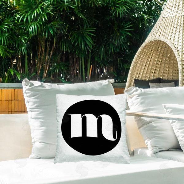 Stupell Industries Stupell Studio | Black Initial M Printed Throw Pillow