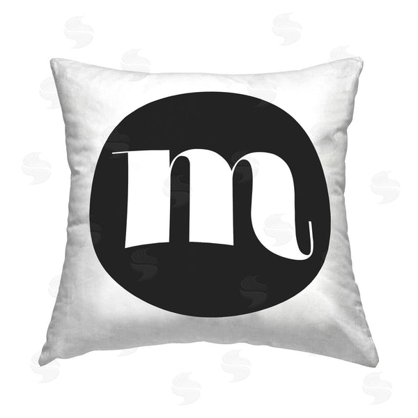 stupell industries Stupell Studio | Black Initial M Printed Throw Pillow