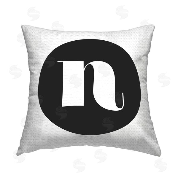 Stupell Industries Stupell Studio | Black Initial N Printed Throw Pillow