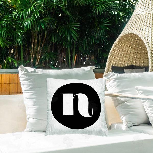Stupell Industries Stupell Studio | Black Initial N Printed Throw Pillow