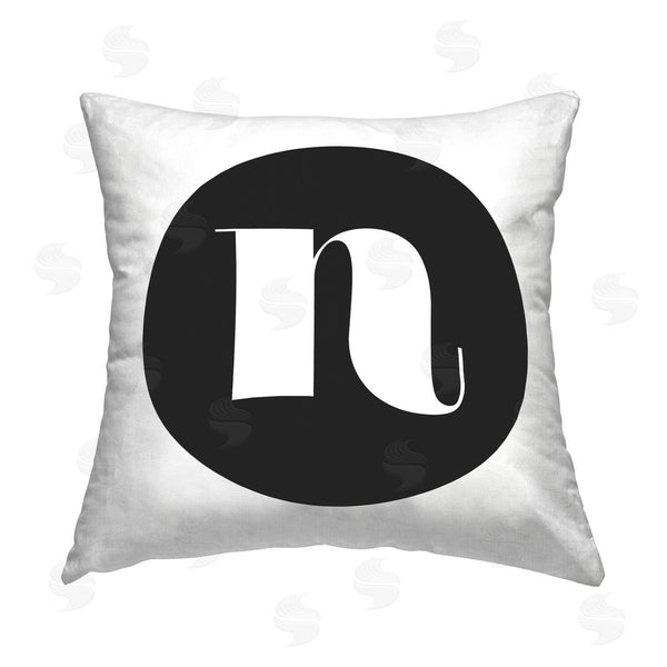 stupell industries Stupell Studio | Black Initial N Printed Throw Pillow