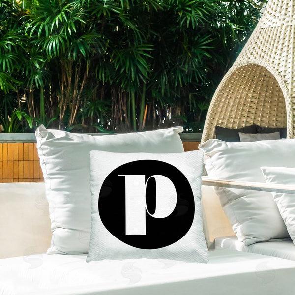 Stupell Industries Stupell Studio | Black Initial P Printed Throw Pillow