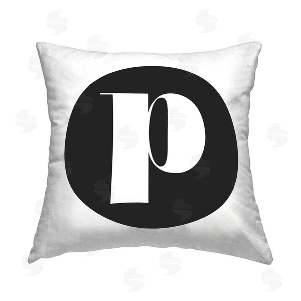 stupell industries Stupell Studio | Black Initial P Printed Throw Pillow