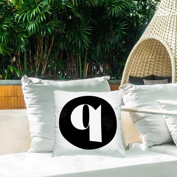 Stupell Industries Stupell Studio | Black Initial Q Printed Throw Pillow