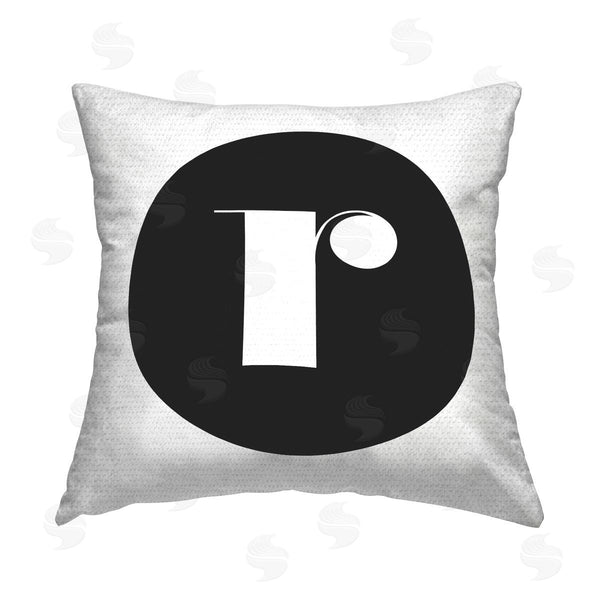 Stupell Industries Stupell Studio | Black Initial R Printed Throw Pillow