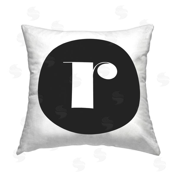 stupell industries Stupell Studio | Black Initial R Printed Throw Pillow
