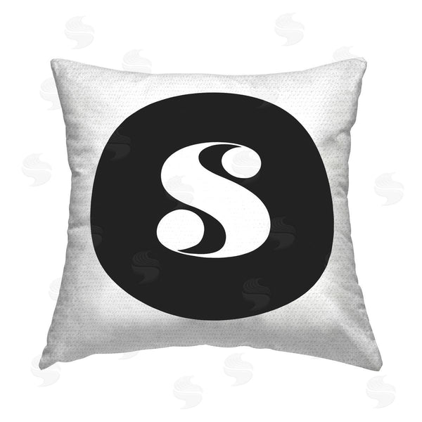 Stupell Industries Stupell Studio | Black Initial S Printed Throw Pillow