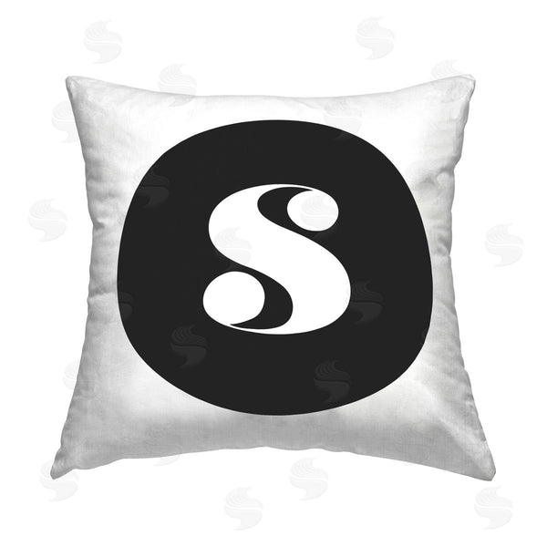 stupell industries Stupell Studio | Black Initial S Printed Throw Pillow