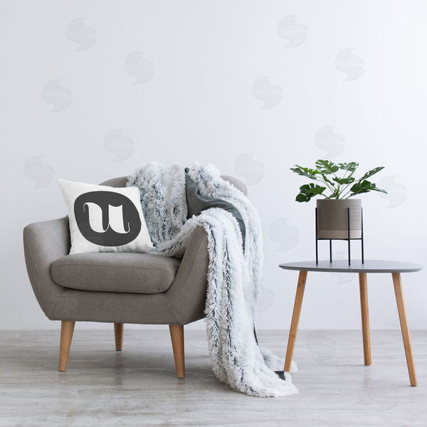 Stupell Industries Stupell Studio | Black Initial U Printed Throw Pillow