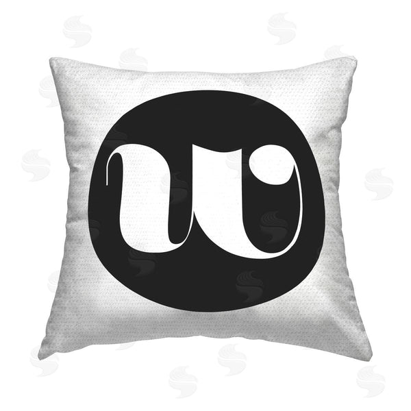 Stupell Industries Stupell Studio | Black Initial W Printed Throw Pillow