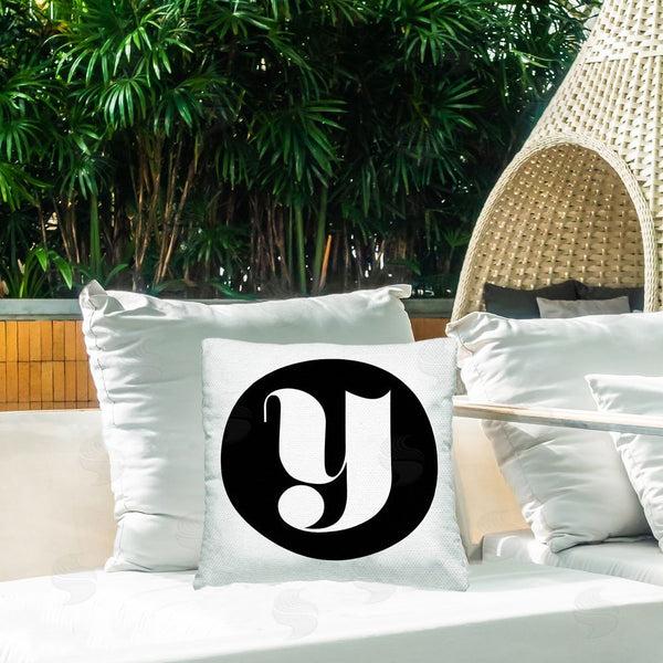 Stupell Industries Stupell Studio | Black Initial Y Printed Throw Pillow