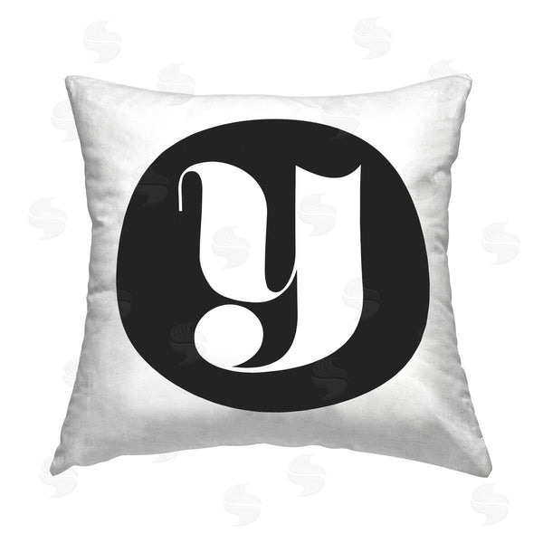 stupell industries Stupell Studio | Black Initial Y Printed Throw Pillow