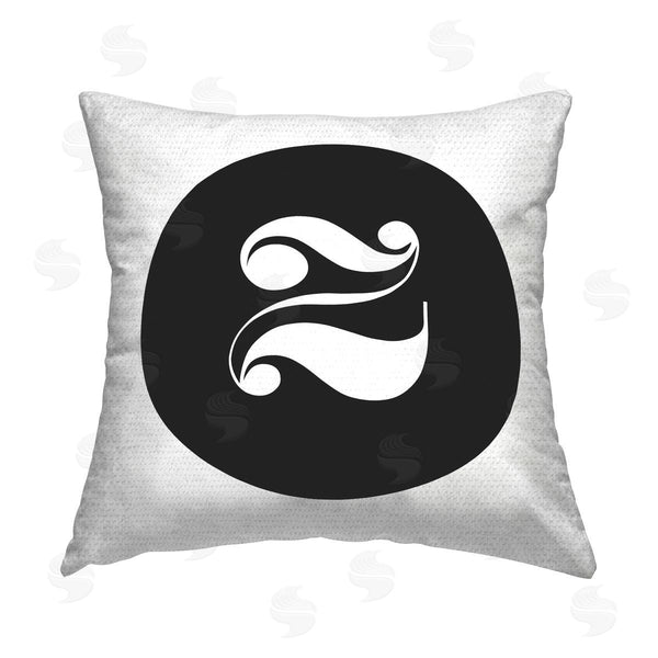 Stupell Industries Stupell Studio | Black Initial Z Printed Throw Pillow
