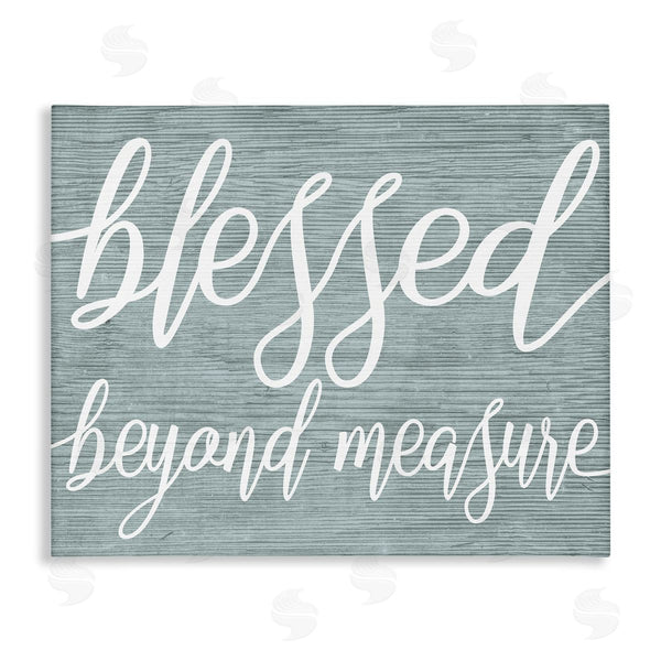 stupell industries Stupell Studio | Blessed Beyond Measure Motivational Phrase Rustic Blue Pattern Wall Art