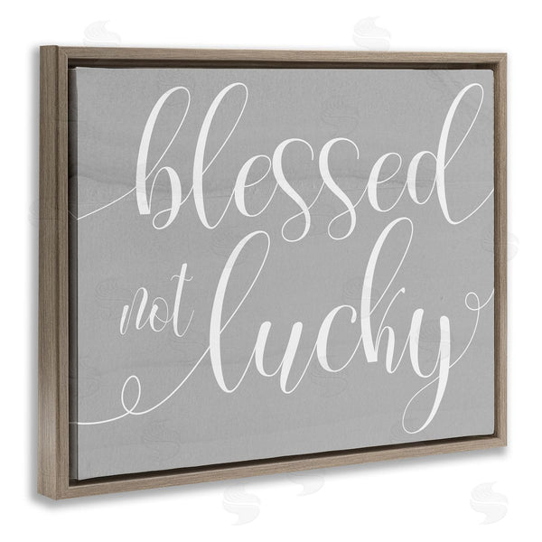 Stupell Industries Stupell Studio | Blessed Not Lucky Quote Soft Cursive Typography