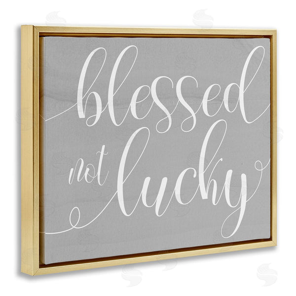 Stupell Industries Stupell Studio | Blessed Not Lucky Quote Soft Cursive Typography