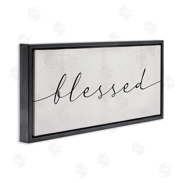 Stupell Industries Stupell Studio | Blessed Script Typography Minimal Black Off-White