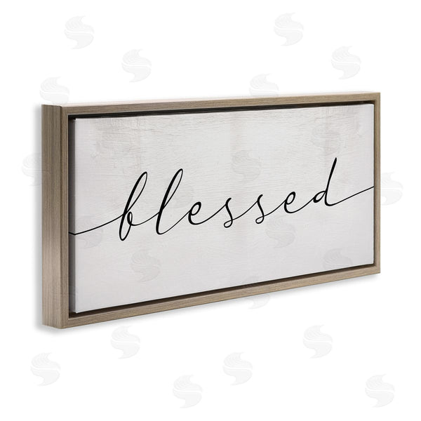Stupell Industries Stupell Studio | Blessed Script Typography Minimal Black Off-White
