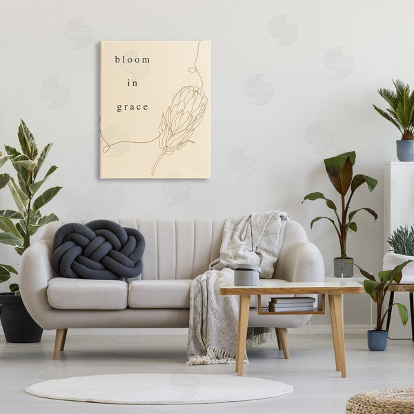 Stupell Industries Stupell Studio | Bloom In Grace Minimalistic Plant Blossom Line Drawing Wall Art