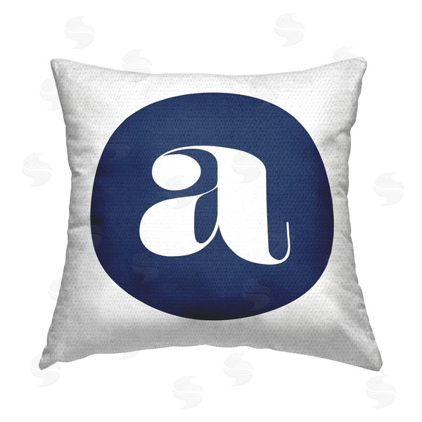 Stupell Industries Stupell Studio | Blue A Lowercase Letter Printed Throw Pillow