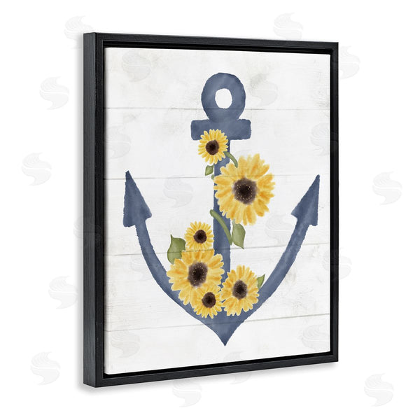 Stupell Industries Stupell Studio | Blue Anchor With Sunflowers