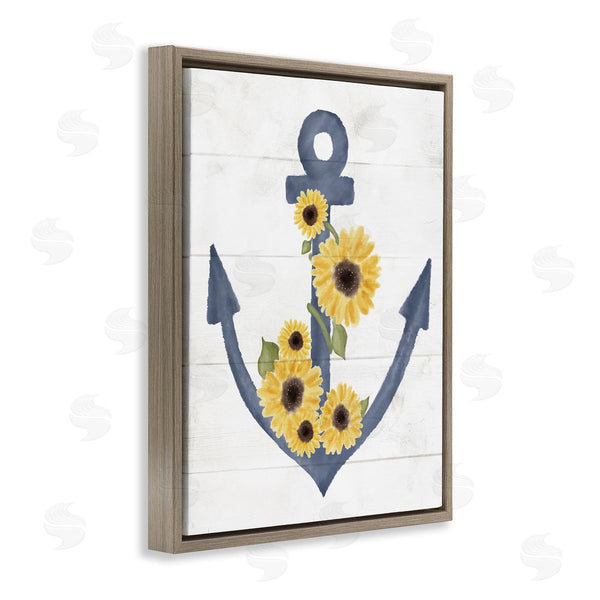 Stupell Industries Stupell Studio | Blue Anchor With Sunflowers