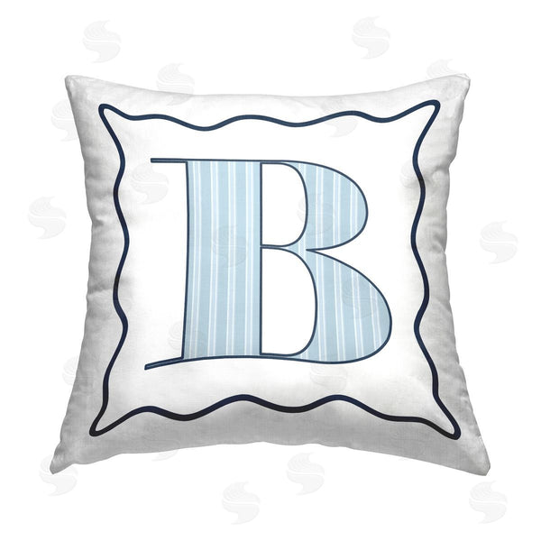 stupell industries Stupell Studio | Blue B Patterned Latter Printed Throw Pillow