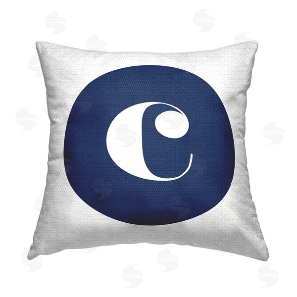Stupell Industries Stupell Studio | Blue C Name Initial Printed Throw Pillow