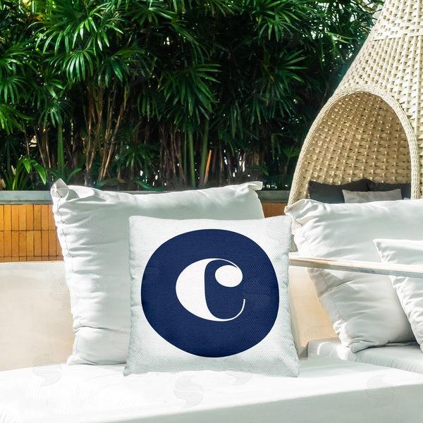 Stupell Industries Stupell Studio | Blue C Name Initial Printed Throw Pillow