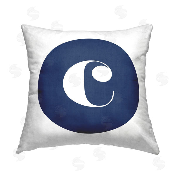 stupell industries Stupell Studio | Blue C Name Initial Printed Throw Pillow