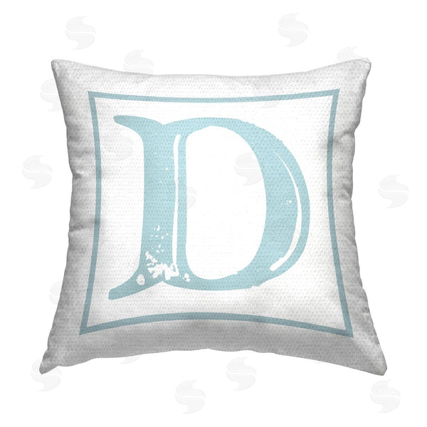 Stupell Industries Stupell Studio | Blue D Letter Printed Throw Pillow