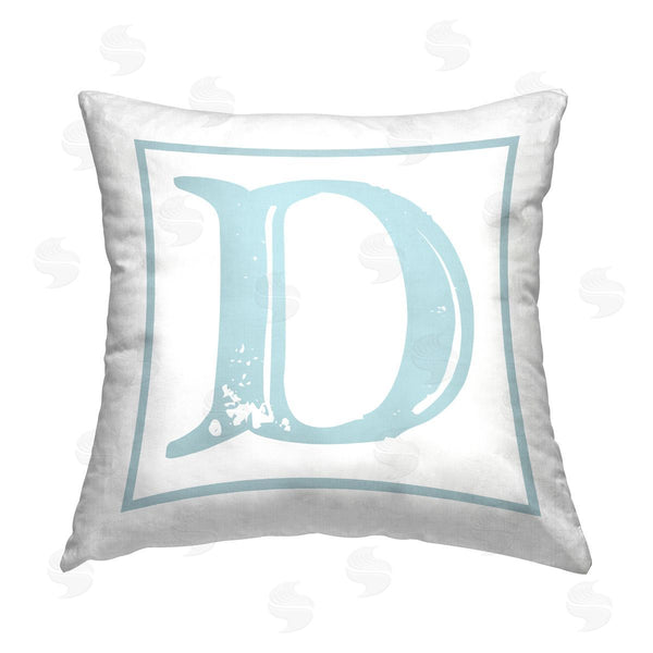 stupell industries Stupell Studio | Blue D Letter Printed Throw Pillow