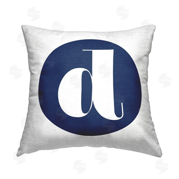 Stupell Industries Stupell Studio | Blue D Lowercase Initial Printed Throw Pillow