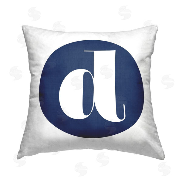 stupell industries Stupell Studio | Blue D Lowercase Initial Printed Throw Pillow