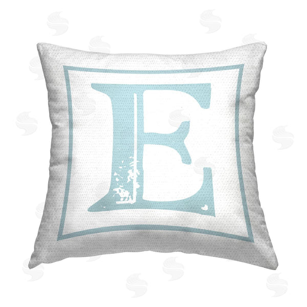 Stupell Industries Stupell Studio | Blue E Alphabet Printed Throw Pillow