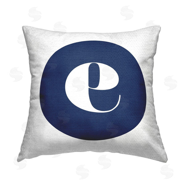 Stupell Industries Stupell Studio | Blue E Letter Initial Printed Throw Pillow