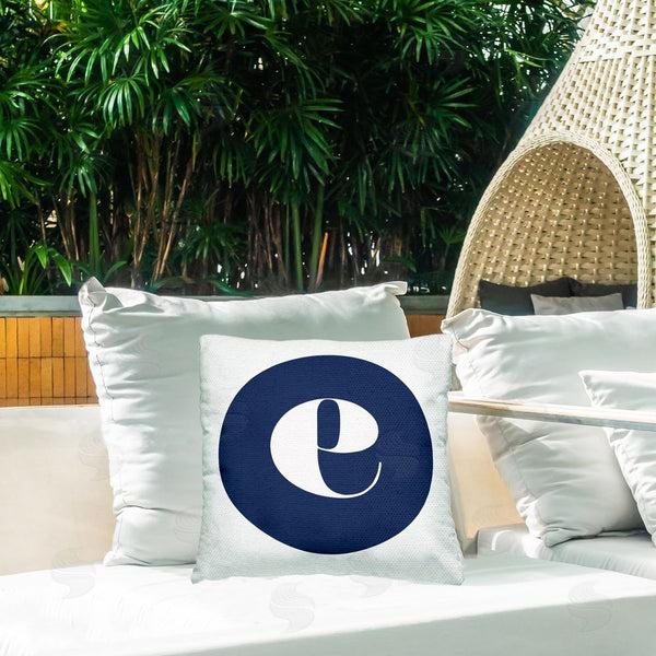 Stupell Industries Stupell Studio | Blue E Letter Initial Printed Throw Pillow