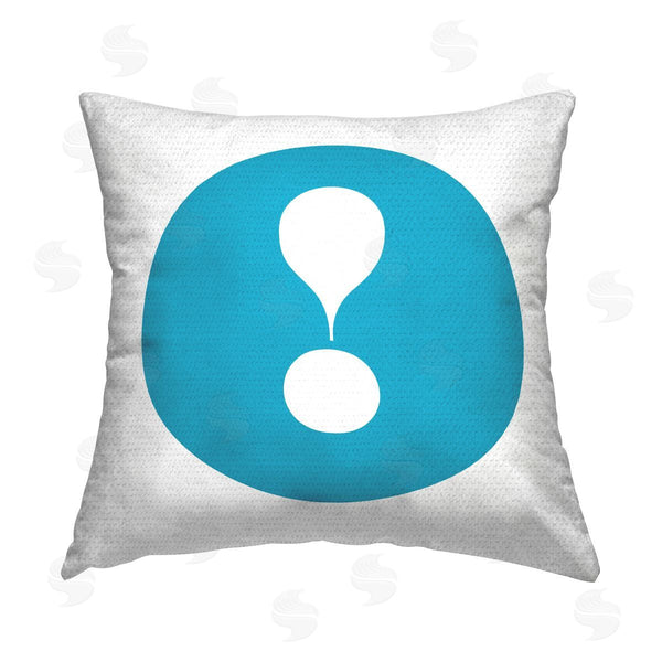 Stupell Industries Stupell Studio | Blue Exclamation Initial Printed Throw Pillow