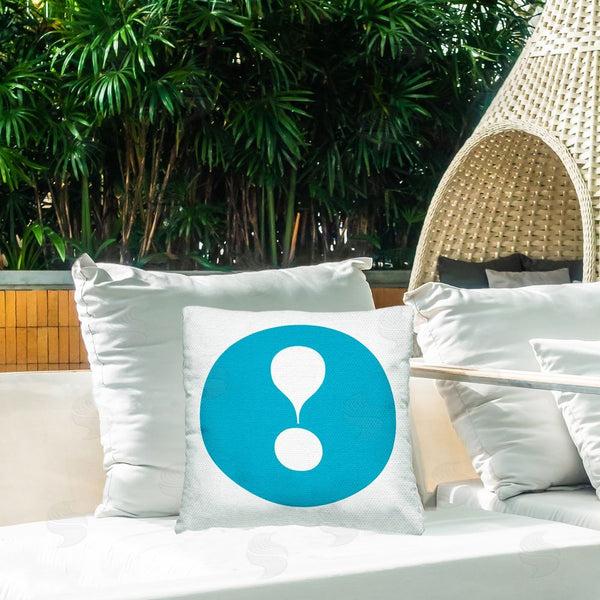 Stupell Industries Stupell Studio | Blue Exclamation Initial Printed Throw Pillow