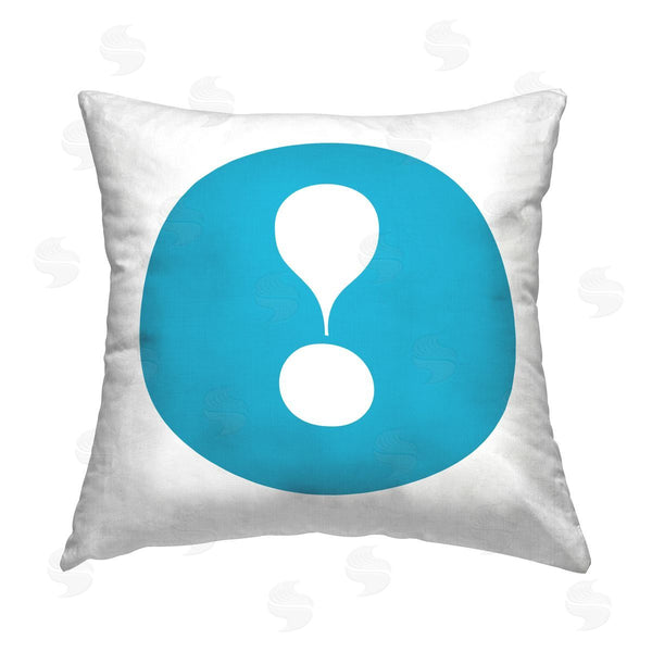 stupell industries Stupell Studio | Blue Exclamation Initial Printed Throw Pillow
