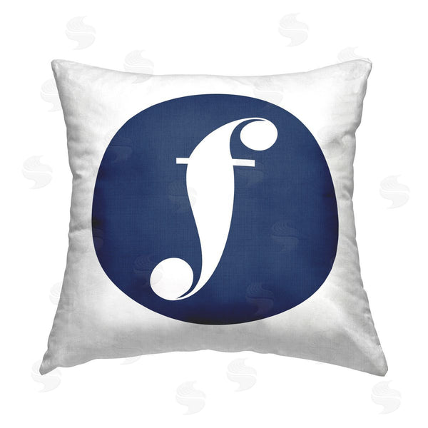 stupell industries Stupell Studio | Blue F Initial Letter Printed Throw Pillow