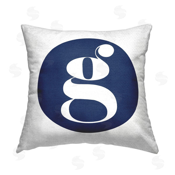 Stupell Industries Stupell Studio | Blue G Name Initial Printed Throw Pillow