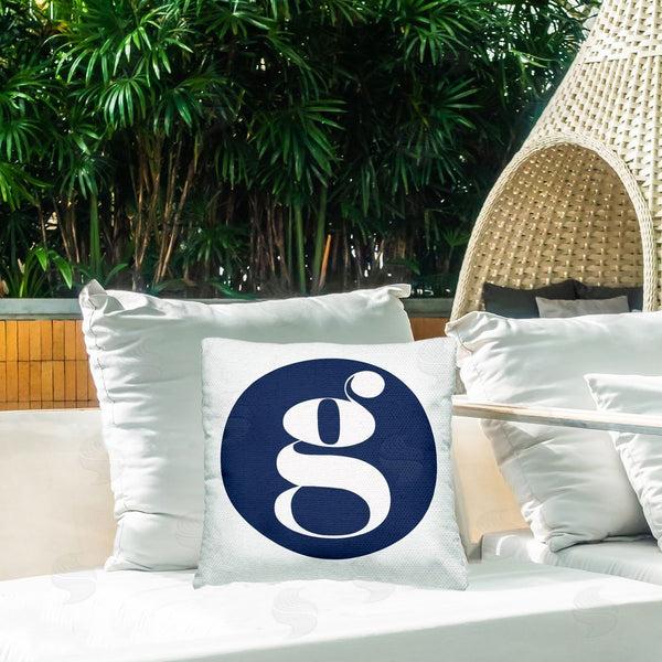 Stupell Industries Stupell Studio | Blue G Name Initial Printed Throw Pillow