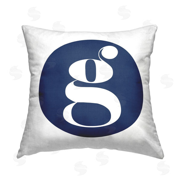 stupell industries Stupell Studio | Blue G Name Initial Printed Throw Pillow