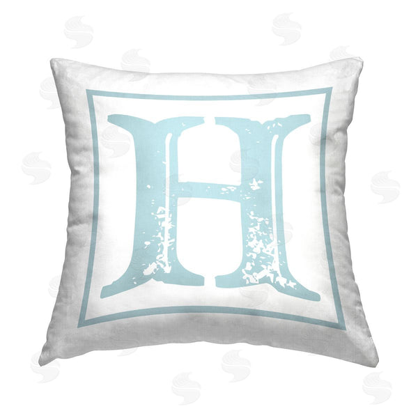 stupell industries Stupell Studio | Blue H Letter Printed Throw Pillow